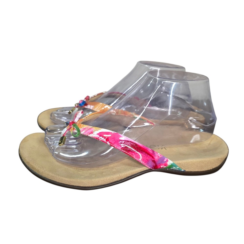 Vionic Multicolor Floral Satin Thong Sandals - Picture 3 of 8